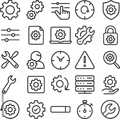Settings, Configuration, and System Maintenance Icons A Comprehensive Collection