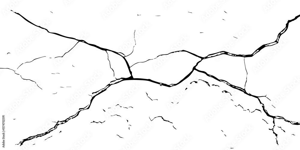 Obraz premium Crack Texture. The cracks concrete texture white and black. Cracked earth. Structure of cracking .Cracks background, cracks texture, grunge background. Cracks in a wall background
