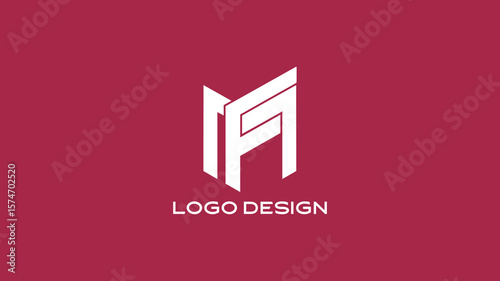  Bold MF monogram logo with angular lines in white ideal for professional, corporate, or personal branding