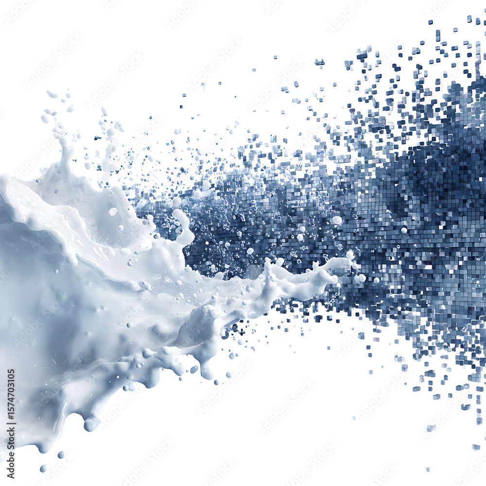 Obraz premium Milk Splash Pixel Effect