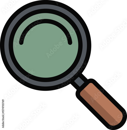 Cartoon Magnifying Glass Icon Representing Search Zoom Inspection Discovery Focus Investigation Explore Research Tool Analysis Illustration

