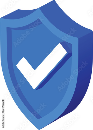 Blue shield with white check mark icon