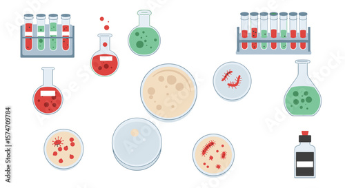 Illustration of laboratory equipment for medical research and educational purposes in the field of medicine and biology