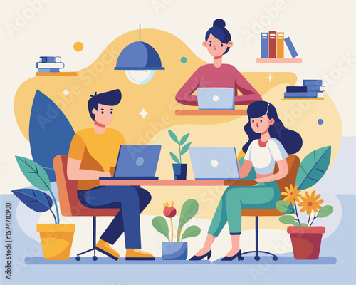 Teamwork and Collaboration. Professionals Working Together on a Project in a Modern Office