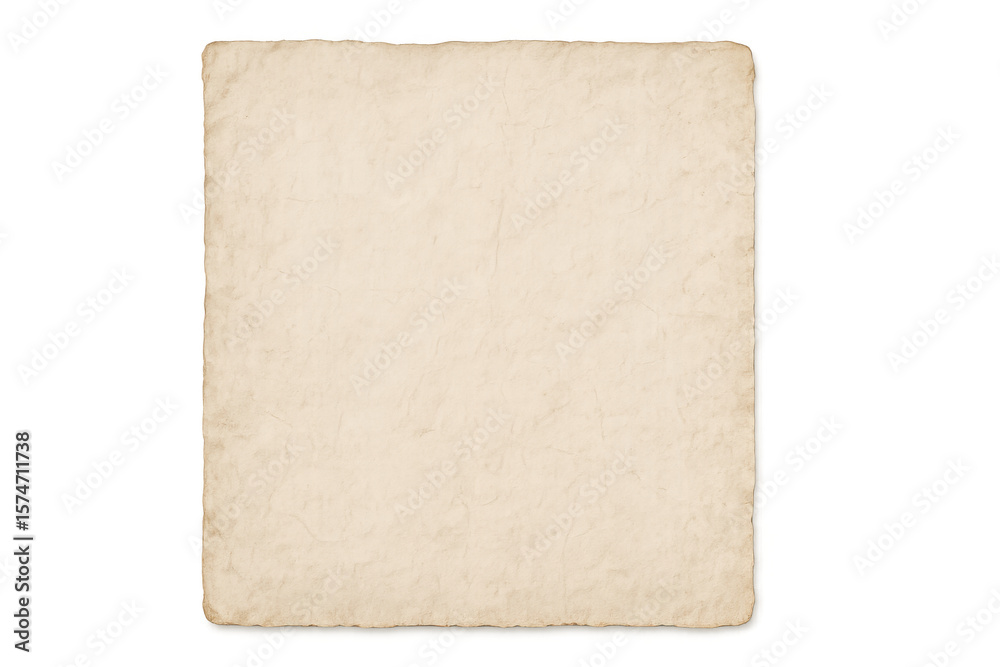 Fototapeta premium Antique paper with transparent background highlighting its aged texture, suitable for vintage projects