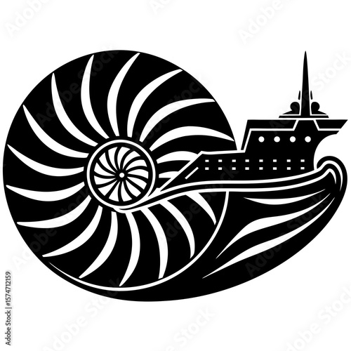 vector illustration of a boat