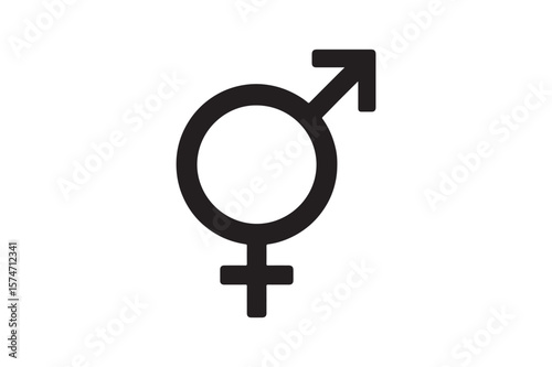 Intersex Symbol icon silhouette vector with white background