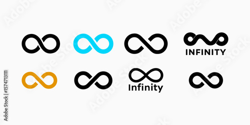abstract infinity logo vector set template 