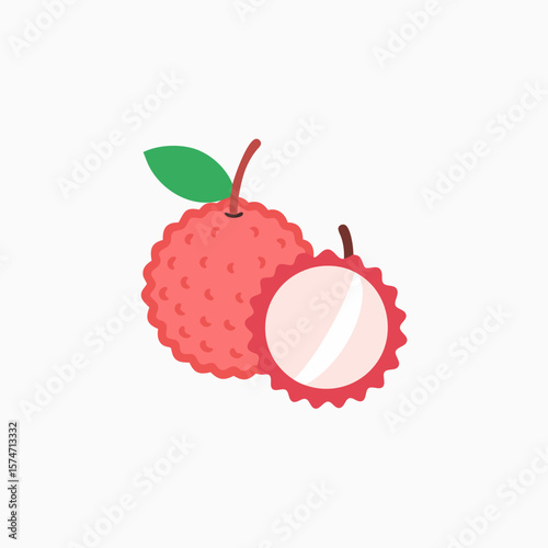 abstract lychee fruit vector icon