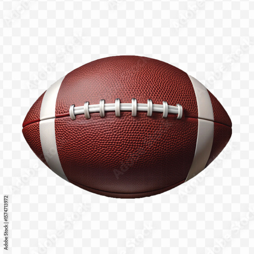 realistic 3d leather american football in different color style isolated on transparent background
