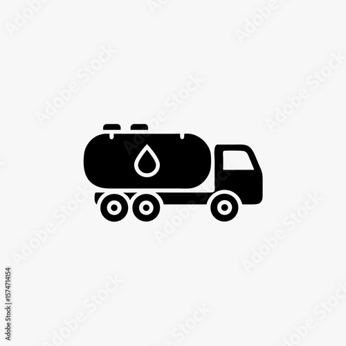 gasoline fuel truck icon vector template 