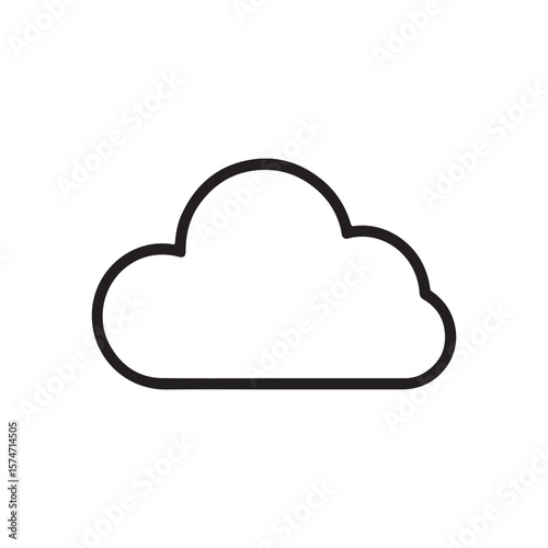 Modern Cloud Server Symbol, a versatile line art illustration for internet services.