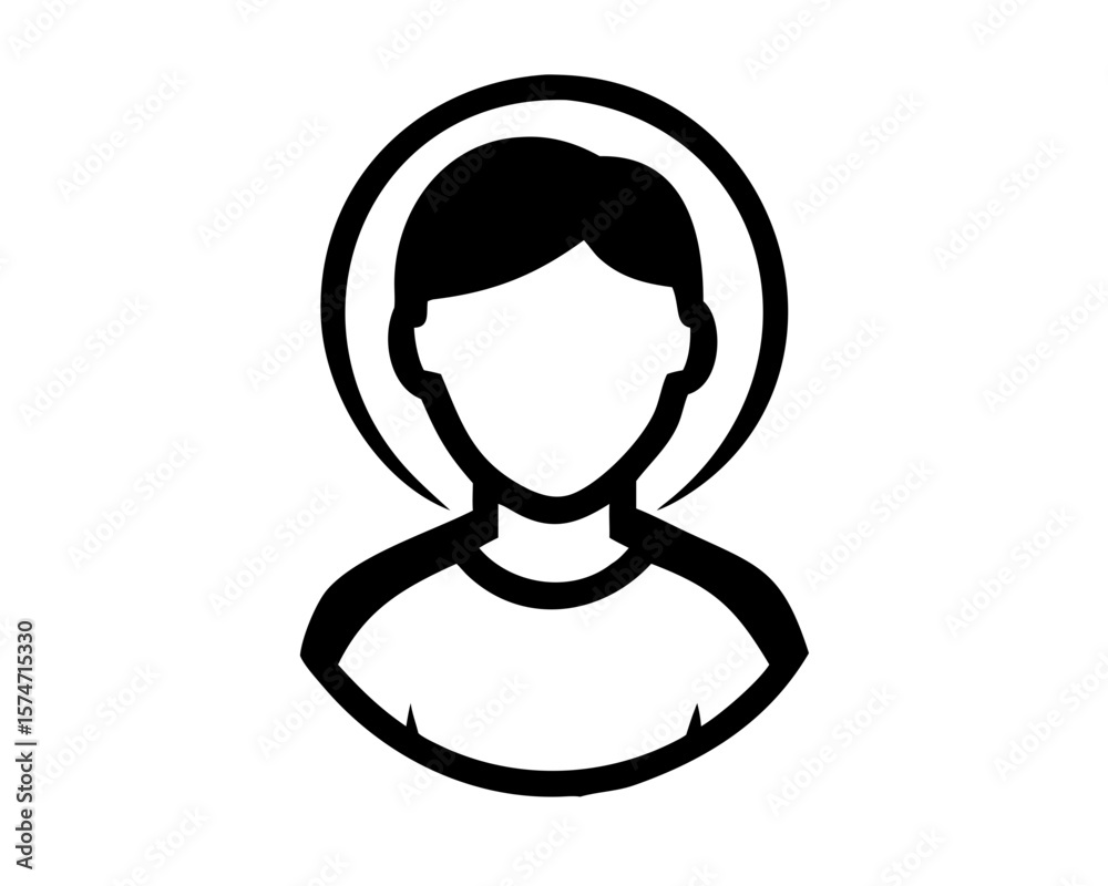 Fototapeta premium Modern gender neutral user profile head silhouette design with transparent background