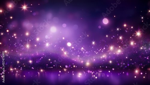 violet sparkle background with lights and stars