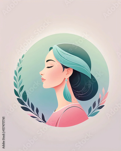 abstract floral background with women