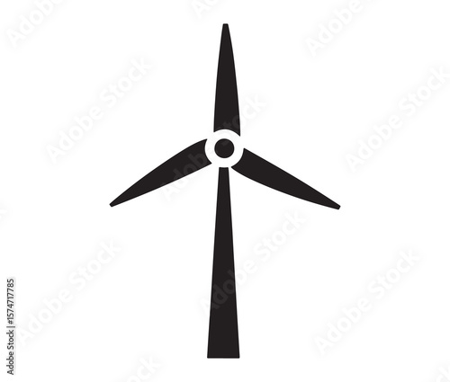 Wind turbine icon – renewable energy vector silhouette.