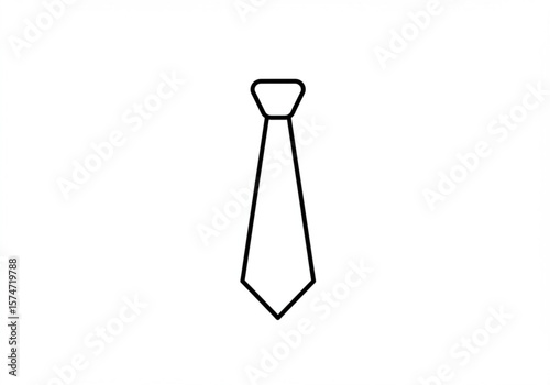 Simple black outline of a necktie on a clean white background