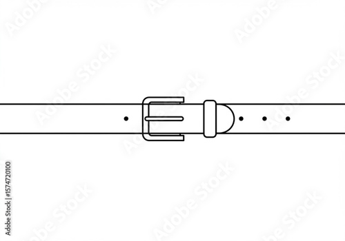 Simple outline drawing of a classic leather belt with a buckle and holes