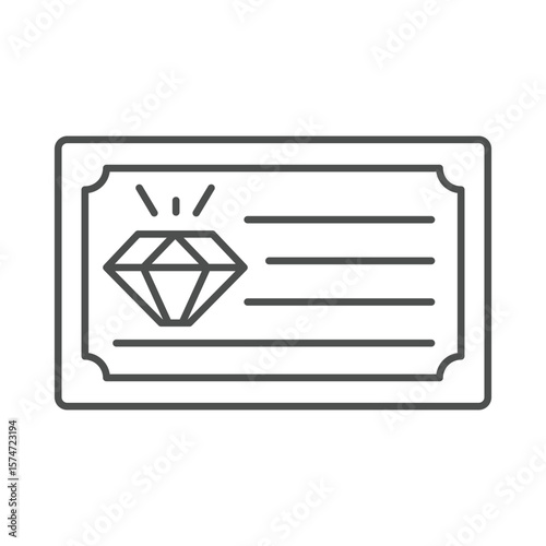 Diamond Certificate thinline icon , vector, pixel perfect, illustrator file 
