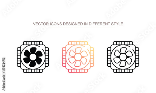 Heat Sink icon design with white background stock illustration