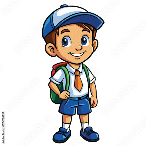 Smiling boy in school uniform