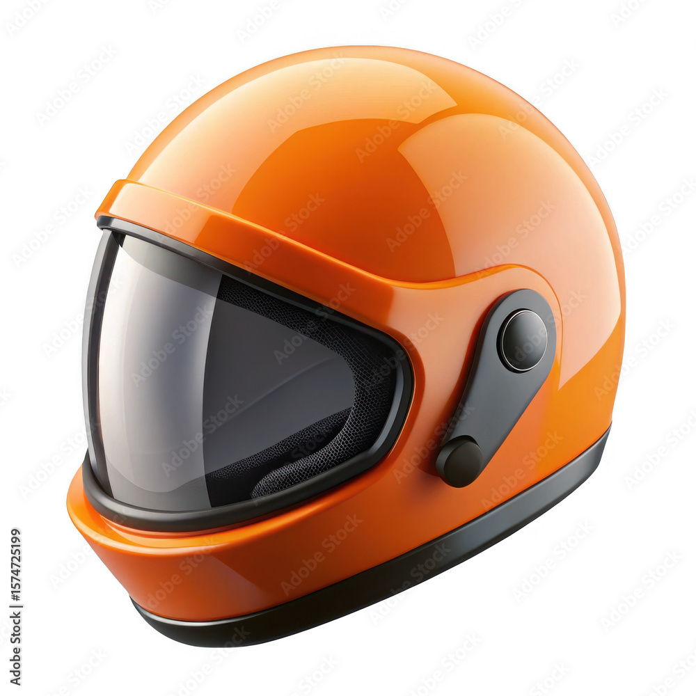 Orange motorcycle helmet isolated on transparent background Orange motorcycle helmet isolated on transparent background