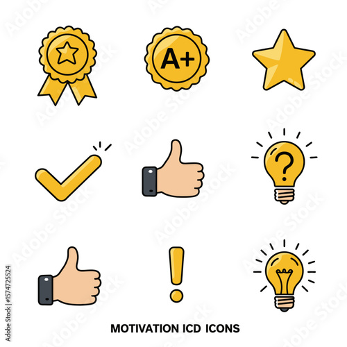 Motivation Achievement Success Vector Icons