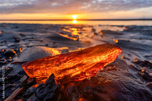 amber in the mudflats at sunset