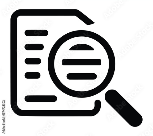 Flat Magnifying Glass Silhouette Design