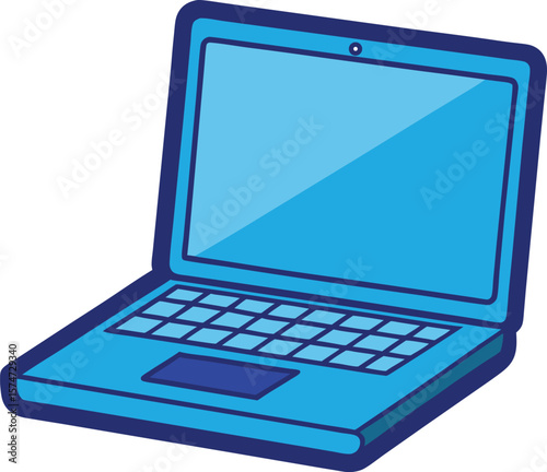 Stylized blue laptop computer icon