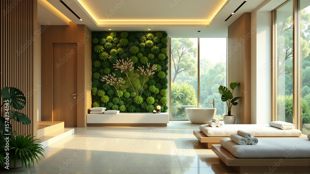 Fototapeta premium Serene Spa Retreat: Nature's Embrace