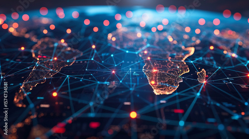 Global compliance concept with interconnected flags, digital contracts, and clean legal visuals.