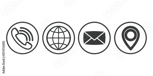 Mega Set of Contact Information Icons Featuring a Cat Illustration Phone Name Website Address and Location on transparent background This mega set contact information icons
