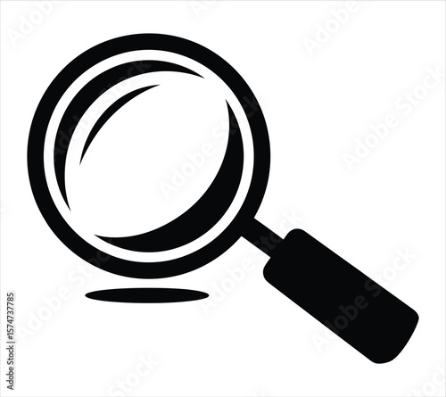 Research and Search Symbol Silhouette Vector