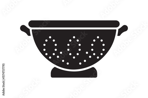 Essential Kitchen Colander Silhouette Design for Draining and Rinsing Food Preparation