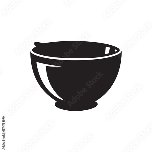 Versatile Kitchen Mixing Bowl Silhouette for Culinary Food Preparation and Serving