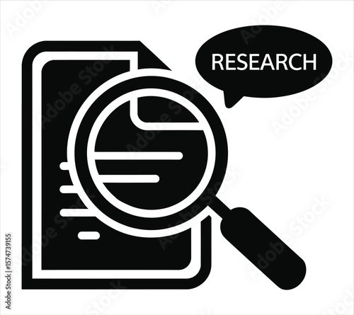 Silhouette of Magnifying Glass for Search Concep