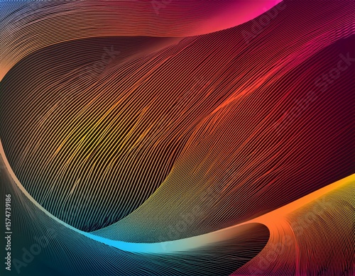 color abstract lines with gradient background with curves and waves 3d ribbon abstract modern pattern with fluid wavy color spirals