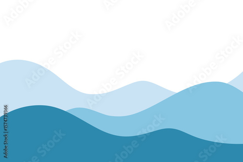 Sea blue ocean waves, abstract background, flat design, vector illustration. Background wavy background for banners, decorations, and covers with space for text. Graphic element of the water bend
