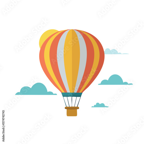 Hot Air Balloon Isolated on...
