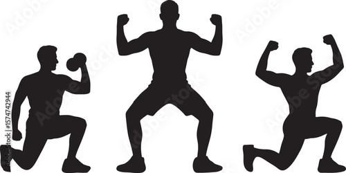Muscular Man Fitness Strong Workout Bodybuilder Flexing Pose