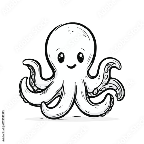 Funny octopus vector illustration