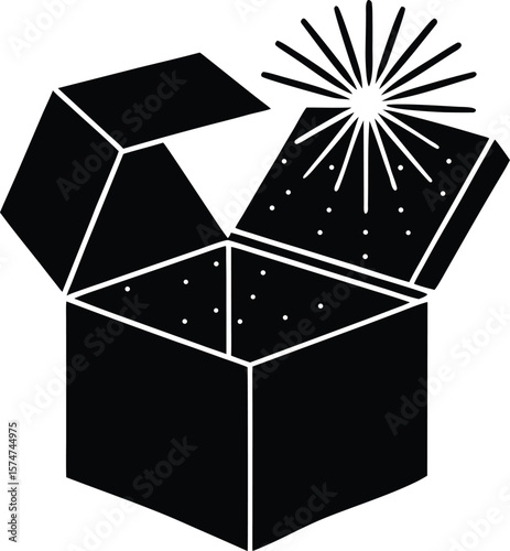 black gift box with ribbon