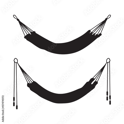 Comfortable Hammock Silhouettes for Relaxing Outdoor Lounging and Recreation
