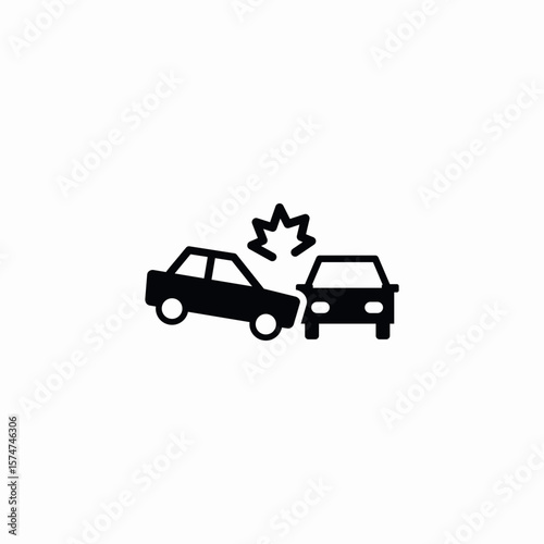 car accident icon sign vector