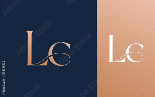 Initial letter LC CL logo design vector illustration for couple, wedding, and business