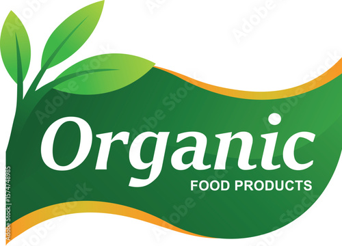 Organic Food Label Logo Design. Organic Vector