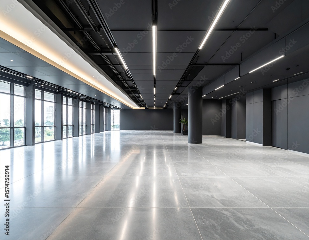 Fototapeta premium empty corridor in modern office building