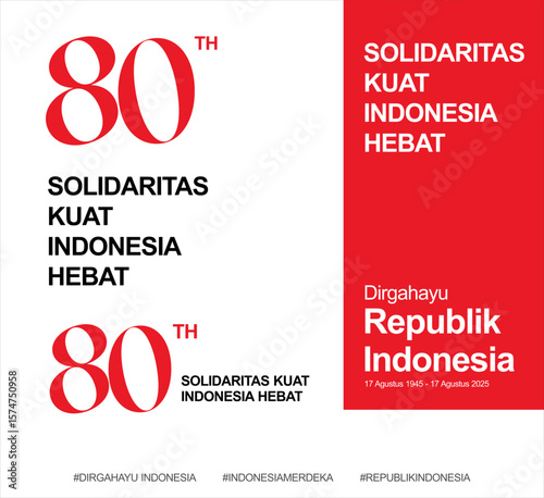 Indonesia Republic 80th Year Minimal Design Poster