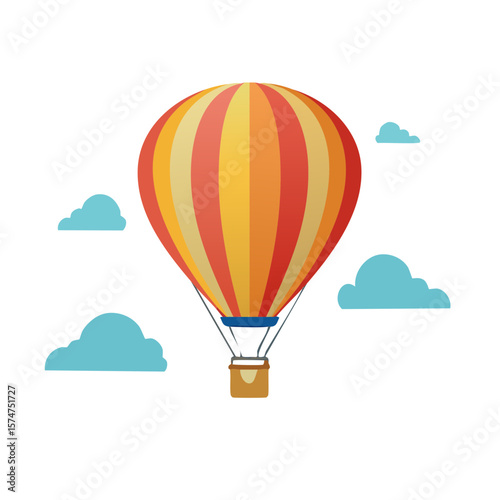 Hot Air Balloon Isolated on...